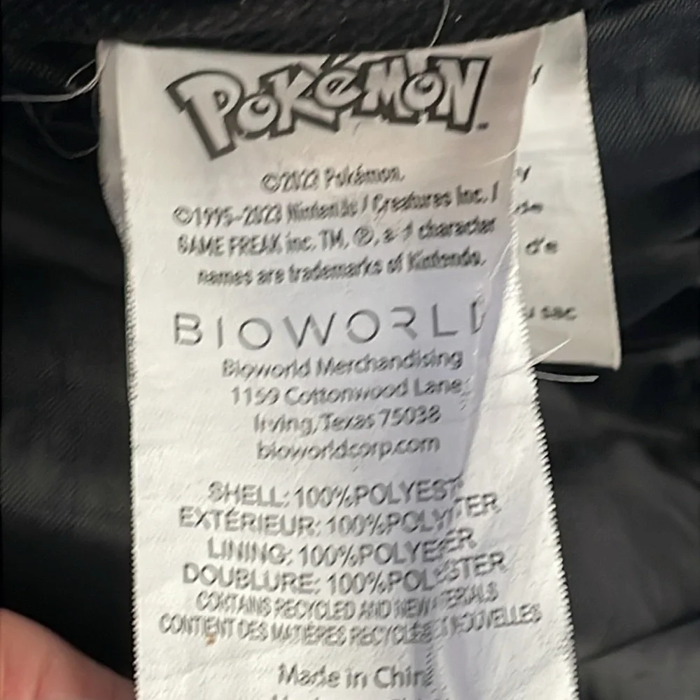 Recycled Pokemon Backpack Pikachu Grey Gray School